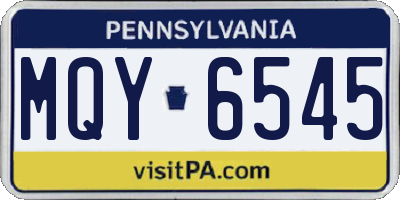 PA license plate MQY6545