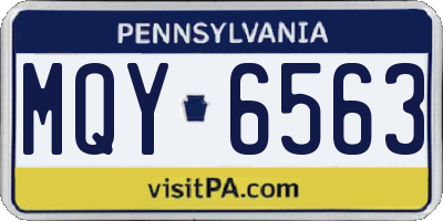 PA license plate MQY6563
