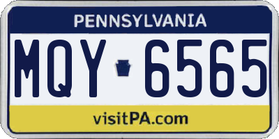 PA license plate MQY6565