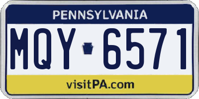 PA license plate MQY6571