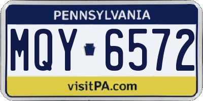 PA license plate MQY6572