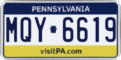 PA license plate MQY6619