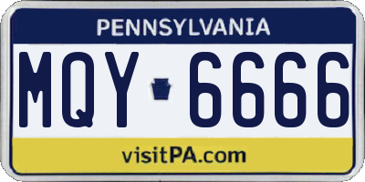 PA license plate MQY6666