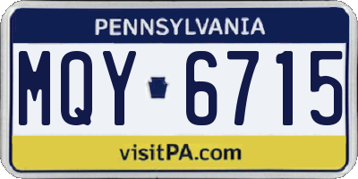 PA license plate MQY6715