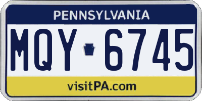 PA license plate MQY6745