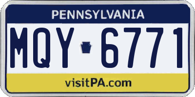 PA license plate MQY6771