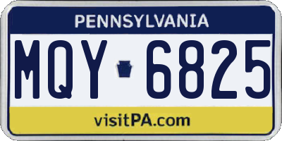 PA license plate MQY6825