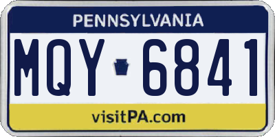 PA license plate MQY6841