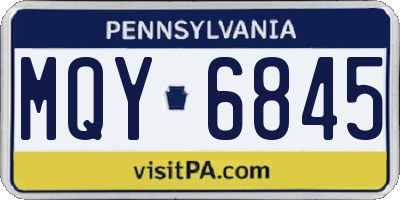 PA license plate MQY6845