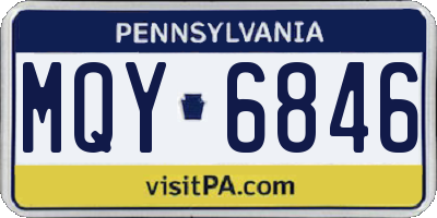 PA license plate MQY6846