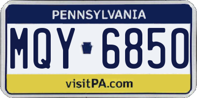 PA license plate MQY6850