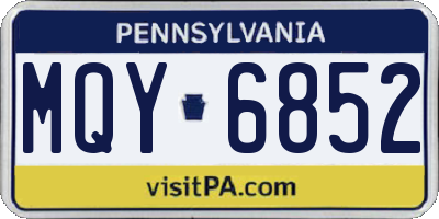 PA license plate MQY6852