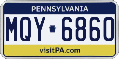 PA license plate MQY6860