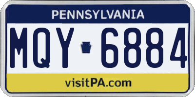 PA license plate MQY6884