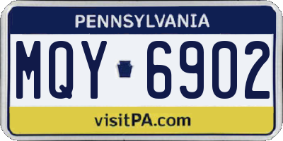 PA license plate MQY6902
