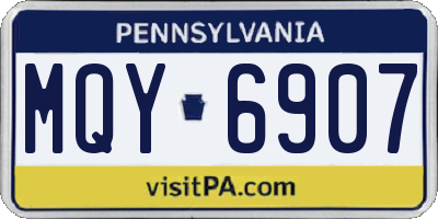PA license plate MQY6907
