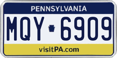PA license plate MQY6909