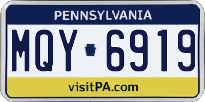 PA license plate MQY6919