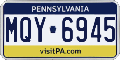 PA license plate MQY6945