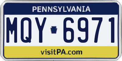 PA license plate MQY6971
