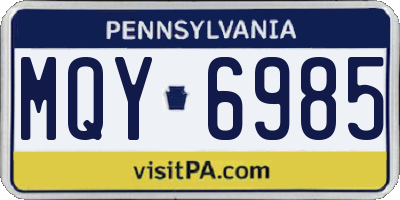 PA license plate MQY6985