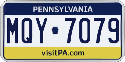 PA license plate MQY7079