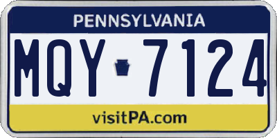 PA license plate MQY7124