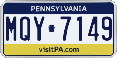 PA license plate MQY7149