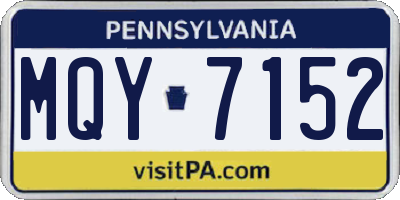 PA license plate MQY7152