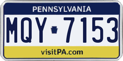 PA license plate MQY7153