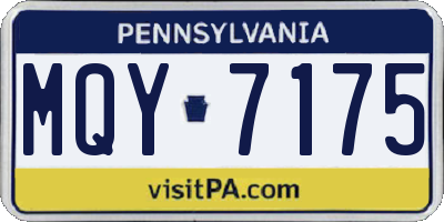 PA license plate MQY7175