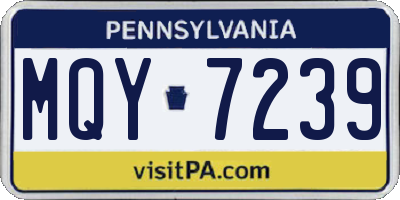 PA license plate MQY7239