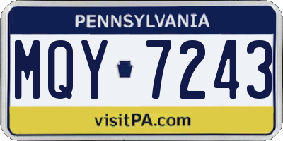 PA license plate MQY7243