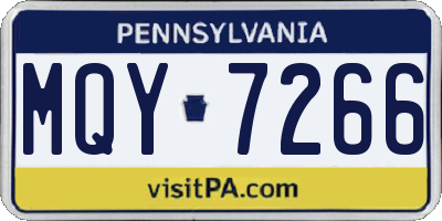 PA license plate MQY7266