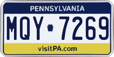 PA license plate MQY7269