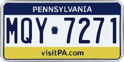 PA license plate MQY7271