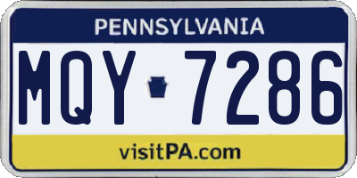 PA license plate MQY7286