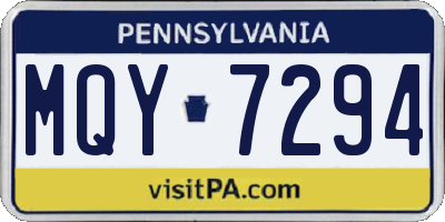 PA license plate MQY7294