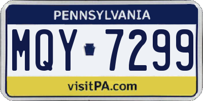 PA license plate MQY7299