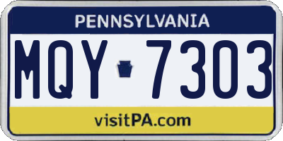 PA license plate MQY7303