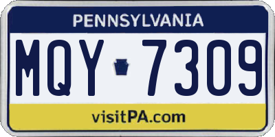 PA license plate MQY7309