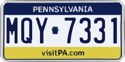 PA license plate MQY7331