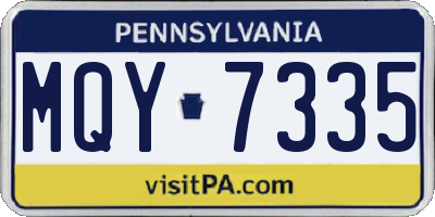 PA license plate MQY7335