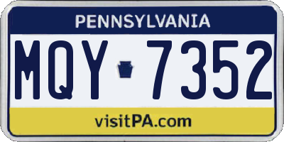 PA license plate MQY7352