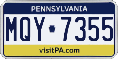 PA license plate MQY7355