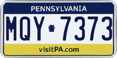 PA license plate MQY7373