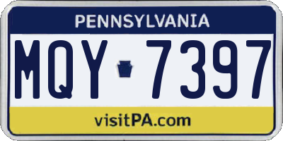 PA license plate MQY7397
