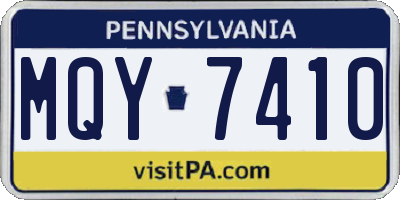 PA license plate MQY7410