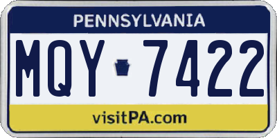 PA license plate MQY7422