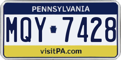 PA license plate MQY7428